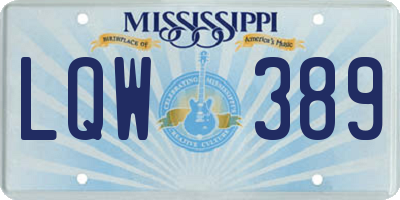 MS license plate LQW389