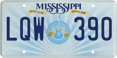 MS license plate LQW390