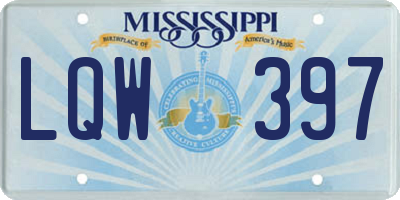 MS license plate LQW397