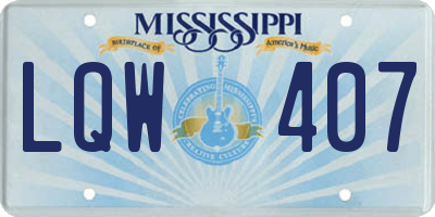 MS license plate LQW407