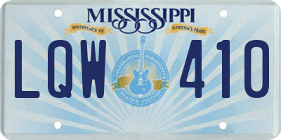 MS license plate LQW410