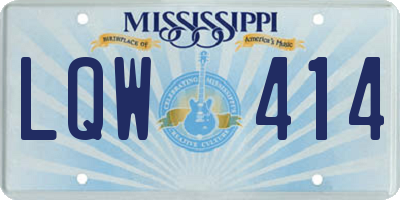 MS license plate LQW414