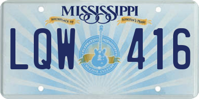 MS license plate LQW416