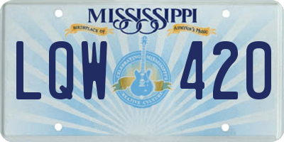 MS license plate LQW420