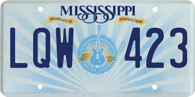 MS license plate LQW423