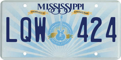 MS license plate LQW424