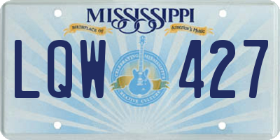 MS license plate LQW427