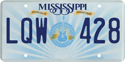 MS license plate LQW428