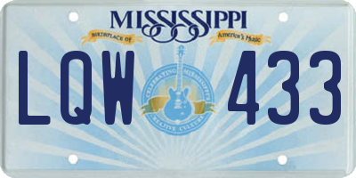 MS license plate LQW433