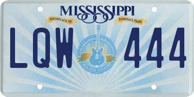 MS license plate LQW444