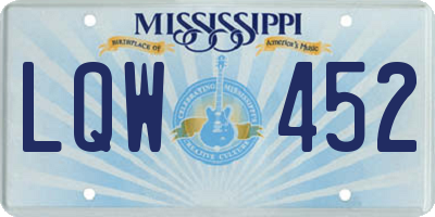 MS license plate LQW452