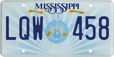 MS license plate LQW458
