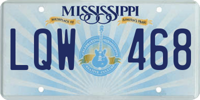 MS license plate LQW468