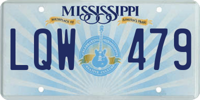 MS license plate LQW479
