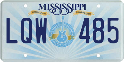 MS license plate LQW485