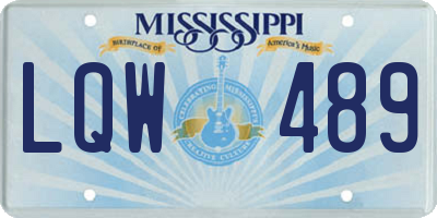 MS license plate LQW489