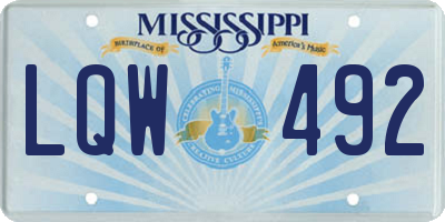 MS license plate LQW492