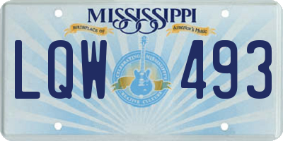 MS license plate LQW493