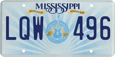MS license plate LQW496