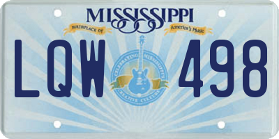 MS license plate LQW498