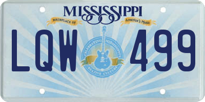 MS license plate LQW499