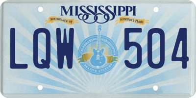 MS license plate LQW504