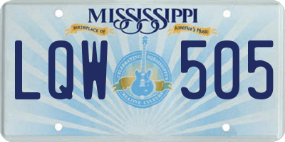 MS license plate LQW505