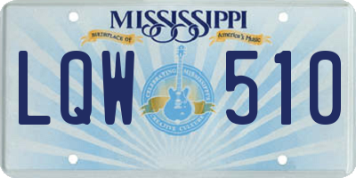 MS license plate LQW510