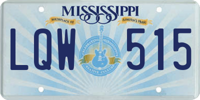 MS license plate LQW515