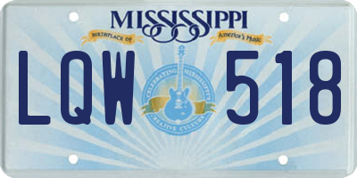 MS license plate LQW518