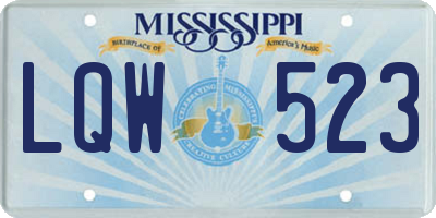 MS license plate LQW523