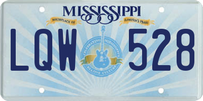 MS license plate LQW528