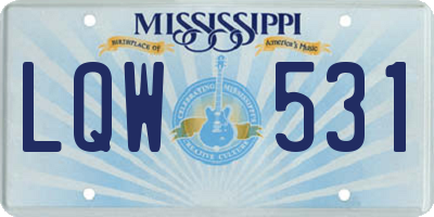MS license plate LQW531