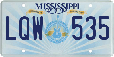 MS license plate LQW535