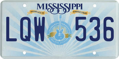 MS license plate LQW536