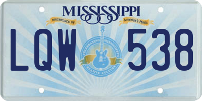 MS license plate LQW538