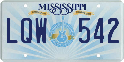 MS license plate LQW542