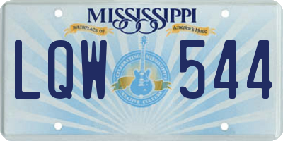 MS license plate LQW544
