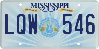 MS license plate LQW546