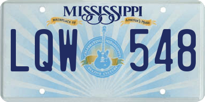 MS license plate LQW548