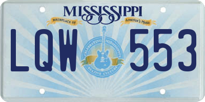 MS license plate LQW553