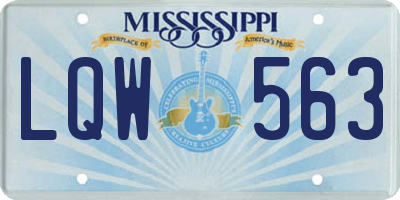 MS license plate LQW563