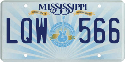 MS license plate LQW566