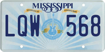 MS license plate LQW568