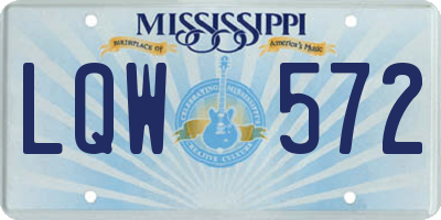 MS license plate LQW572