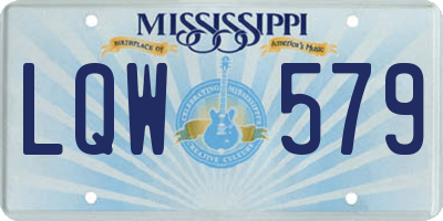 MS license plate LQW579