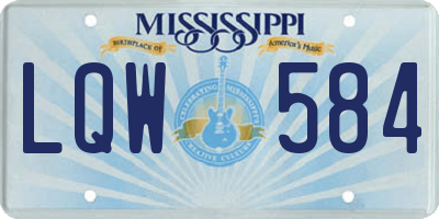 MS license plate LQW584