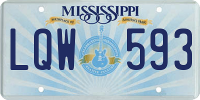 MS license plate LQW593