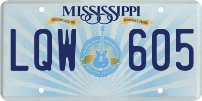 MS license plate LQW605