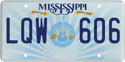 MS license plate LQW606